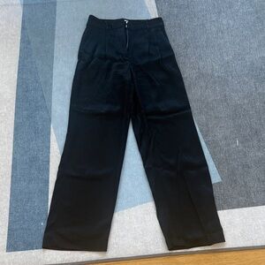 Aritzia Satin Effortless Pants, Black, Size 0 Short